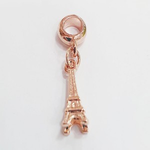 Pingente Berloque Torre Eiffel Rosé para Pulseira tipo Pandora
